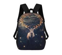 sinyumoney Sac À Dos Enfant Magic Forest Deer Sac À Dos Scolaire 3D Sac À Dos Scolaire Pour Enfants Sacs D'école Sac À Dos Tendance Avec Poche Sacs À Livres 17inch