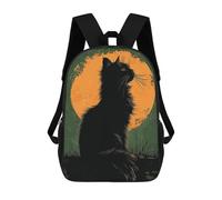 sinyumoney Sac À Dos Enfant Maine Coon Silhouette Sac À Dos Scolaire 3D Sac À Dos Scolaire Pour Enfants Sacs D'école Sac À Dos Tendance Avec Poche Sacs À Livres 17inch
