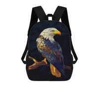 sinyumoney Sac À Dos Enfant Majestic Bald Eagle Sac À Dos Scolaire 3D Sac À Dos Scolaire Pour Enfants Sacs D'école Sac À Dos Tendance Avec Poche Sacs À Livres 17inch