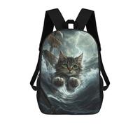 sinyumoney Sac À Dos Enfant Monster Cat in The Sea Sac À Dos Scolaire 3D Sac À Dos Scolaire Pour Enfants Sacs D'école Sac À Dos Tendance Avec Poche Sacs À Livres 17inch