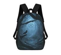 sinyumoney Sac À Dos Enfant Mystic Forest Path with Pentagram Sac À Dos Scolaire 3D Sac À Dos Scolaire Pour Enfants Sacs D'école Sac À Dos Tendance Avec Poche Sacs À Livres 17inch