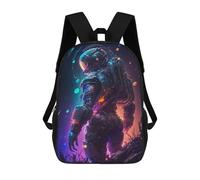 sinyumoney Sac À Dos Enfant Neon Astronaut Future Exploration Sac À Dos Scolaire 3D Sac À Dos Scolaire Pour Enfants Sacs D'école Sac À Dos Tendance Avec Poche Sacs À Livres 17inch