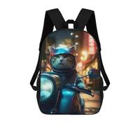 sinyumoney Sac À Dos Enfant Neon Nights Racing Cat Sac À Dos Scolaire 3D Sac À Dos Scolaire Pour Enfants Sacs D'école Sac À Dos Tendance Avec Poche Sacs À Livres 17inch