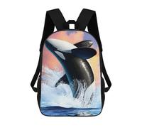 sinyumoney Sac À Dos Enfant Ocean Orca Sac À Dos Scolaire 3D Sac À Dos Scolaire Pour Enfants Sacs D'école Sac À Dos Tendance Avec Poche Sacs À Livres 17inch