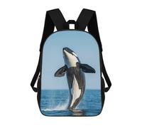 sinyumoney Sac À Dos Enfant Orca Whale Jump Out Water Sac À Dos Scolaire 3D Sac À Dos Scolaire Pour Enfants Sacs D'école Sac À Dos Tendance Avec Poche Sacs À Livres 17inch