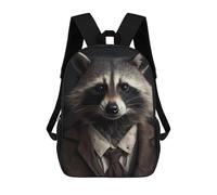 sinyumoney Sac À Dos Enfant Raccoon in Formal Attire Sac À Dos Scolaire 3D Sac À Dos Scolaire Pour Enfants Sacs D'école Sac À Dos Tendance Avec Poche Sacs À Livres 17inch