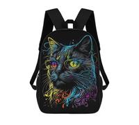 sinyumoney Sac À Dos Enfant Retro Cat Art With Glasses Sac À Dos Scolaire 3D Sac À Dos Scolaire Pour Enfants Sacs D'école Sac À Dos Tendance Avec Poche Sacs À Livres 17inch