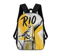 sinyumoney Sac À Dos Enfant Rio De Janeiro Travel Sac À Dos Scolaire 3D Sac À Dos Scolaire Pour Enfants Sacs D'école Sac À Dos Tendance Avec Poche Sacs À Livres 17inch