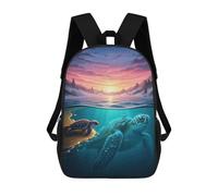 sinyumoney Sac À Dos Enfant Sea Turtles Sunset Sac À Dos Scolaire 3D Sac À Dos Scolaire Pour Enfants Sacs D'école Sac À Dos Tendance Avec Poche Sacs À Livres 17inch