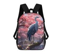 sinyumoney Sac À Dos Enfant Serene Sakura Crane Sac À Dos Scolaire 3D Sac À Dos Scolaire Pour Enfants Sacs D'école Sac À Dos Tendance Avec Poche Sacs À Livres 17inch