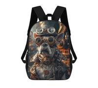 sinyumoney Sac À Dos Enfant Steampunk French Bulldog Sac À Dos Scolaire 3D Sac À Dos Scolaire Pour Enfants Sacs D'école Sac À Dos Tendance Avec Poche Sacs À Livres 17inch