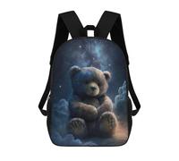 sinyumoney Sac À Dos Enfant Teddy Bear in Space Sac À Dos Scolaire 3D Sac À Dos Scolaire Pour Enfants Sacs D'école Sac À Dos Tendance Avec Poche Sacs À Livres 17inch
