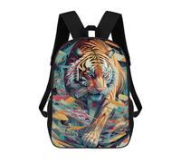 sinyumoney Sac À Dos Enfant The Powerful Tiger Sac À Dos Scolaire 3D Sac À Dos Scolaire Pour Enfants Sacs D'école Sac À Dos Tendance Avec Poche Sacs À Livres 17inch