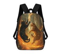 sinyumoney Sac À Dos Enfant Ware Cats And Fire Sac À Dos Scolaire 3D Sac À Dos Scolaire Pour Enfants Sacs D'école Sac À Dos Tendance Avec Poche Sacs À Livres 17inch