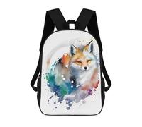 sinyumoney Sac À Dos Enfant Watercolor Fox Sac À Dos Scolaire 3D Sac À Dos Scolaire Pour Enfants Sacs D'école Sac À Dos Tendance Avec Poche Sacs À Livres 17inch