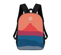 sinyumoney Sac À Dos Enfant Watercolor Landscape 3 Sac À Dos Scolaire 3D Sac À Dos Scolaire Pour Enfants Sacs D'école Sac À Dos Tendance Avec Poche Sacs À Livres 17inch