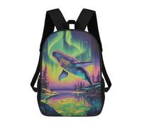 sinyumoney Sac À Dos Enfant Whale Aurora Borealis Sac À Dos Scolaire 3D Sac À Dos Scolaire Pour Enfants Sacs D'école Sac À Dos Tendance Avec Poche Sacs À Livres 17inch