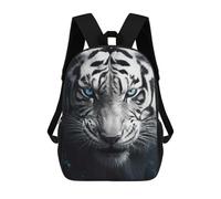 sinyumoney Sac À Dos Enfant White Tiger With Blue Eyes Sac À Dos Scolaire 3D Sac À Dos Scolaire Pour Enfants Sacs D'école Sac À Dos Tendance Avec Poche Sacs À Livres 17inch