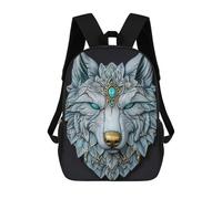 sinyumoney Sac À Dos Enfant Wolf Head Sculpture Sac À Dos Scolaire 3D Sac À Dos Scolaire Pour Enfants Sacs D'école Sac À Dos Tendance Avec Poche Sacs À Livres 17inch