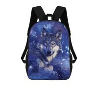 sinyumoney Sac À Dos Enfant Wolf in Cosmic Dreams Sac À Dos Scolaire 3D Sac À Dos Scolaire Pour Enfants Sacs D'école Sac À Dos Tendance Avec Poche Sacs À Livres 17inch