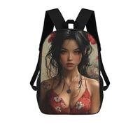 sinyumoney Sac À Dos Enfant Woman in Red Dress Sac À Dos Scolaire 3D Sac À Dos Scolaire Pour Enfants Sacs D'école Sac À Dos Tendance Avec Poche Sacs À Livres 17inch