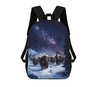 sinyumoney Sac À Dos Enfant Woolly Mammoths Under The Night Sky Sac À Dos Scolaire 3D Sac À Dos Scolaire Pour Enfants Sacs D'école Sac À Dos Tendance Avec Poche Sacs À Livres 17inch
