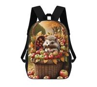 sinyumoney Sac À Dos Imprimé 3D Pour Garçons Et Filles Autumn Basket with Hedgehog Sac À Dos Scolaire Pour Enfants, Sac De Voyage Décontracté, Sac Pour Ordinateur Portable 17inch