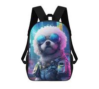 sinyumoney Sac À Dos Imprimé 3D Pour Garçons Et Filles Bichon Frise Cyberpunk Sac À Dos Scolaire Pour Enfants, Sac De Voyage Décontracté, Sac Pour Ordinateur Portable 17inch