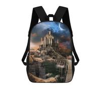 sinyumoney Sac À Dos Imprimé 3D Pour Garçons Et Filles Castle in The Sky -5 Sac À Dos Scolaire Pour Enfants, Sac De Voyage Décontracté, Sac Pour Ordinateur Portable 17inch