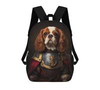 sinyumoney Sac À Dos Imprimé 3D Pour Garçons Et Filles Cavalier Dog In Armor Sac À Dos Scolaire Pour Enfants, Sac De Voyage Décontracté, Sac Pour Ordinateur Portable 17inch