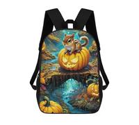 sinyumoney Sac À Dos Imprimé 3D Pour Garçons Et Filles Chipmunk Halloween Pumpkin Sac À Dos Scolaire Pour Enfants, Sac De Voyage Décontracté, Sac Pour Ordinateur Portable 17inch