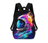 sinyumoney Sac À Dos Imprimé 3D Pour Garçons Et Filles Colorful Astronaut Helmet Art Sac À Dos Scolaire Pour Enfants, Sac De Voyage Décontracté, Sac Pour Ordinateur Portable 17inch