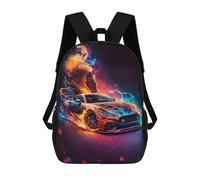 sinyumoney Sac À Dos Imprimé 3D Pour Garçons Et Filles Colorful Car in Space Sac À Dos Scolaire Pour Enfants, Sac De Voyage Décontracté, Sac Pour Ordinateur Portable 17inch