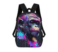 sinyumoney Sac À Dos Imprimé 3D Pour Garçons Et Filles Colorful Chimpanzee Portrait Sac À Dos Scolaire Pour Enfants, Sac De Voyage Décontracté, Sac Pour Ordinateur Portable 17inch