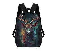 sinyumoney Sac À Dos Imprimé 3D Pour Garçons Et Filles Colorful Deer Portrait-1 Sac À Dos Scolaire Pour Enfants, Sac De Voyage Décontracté, Sac Pour Ordinateur Portable 17inch