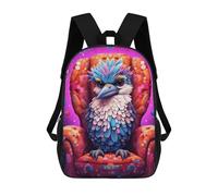sinyumoney Sac À Dos Imprimé 3D Pour Garçons Et Filles Colorful Feathered Friend Sac À Dos Scolaire Pour Enfants, Sac De Voyage Décontracté, Sac Pour Ordinateur Portable 17inch