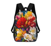 sinyumoney Sac À Dos Imprimé 3D Pour Garçons Et Filles Colorful Flower Bouquet Painting-3 Sac À Dos Scolaire Pour Enfants, Sac De Voyage Décontracté, Sac Pour Ordinateur Portable 17inch