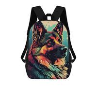 sinyumoney Sac À Dos Imprimé 3D Pour Garçons Et Filles Colorful German Shepherd Portrait -3 Sac À Dos Scolaire Pour Enfants, Sac De Voyage Décontracté, Sac Pour Ordinateur Portable 17inch