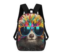 sinyumoney Sac À Dos Imprimé 3D Pour Garçons Et Filles Colorful Hedgehog with Sunglasses Sac À Dos Scolaire Pour Enfants, Sac De Voyage Décontracté, Sac Pour Ordinateur Portable 17inch