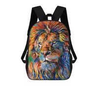 sinyumoney Sac À Dos Imprimé 3D Pour Garçons Et Filles Colorful Lion Portrait Artwork -3 Sac À Dos Scolaire Pour Enfants, Sac De Voyage Décontracté, Sac Pour Ordinateur Portable 17inch