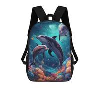 sinyumoney Sac À Dos Imprimé 3D Pour Garçons Et Filles Dolphins in Coral Paradise -1 Sac À Dos Scolaire Pour Enfants, Sac De Voyage Décontracté, Sac Pour Ordinateur Portable 17inch