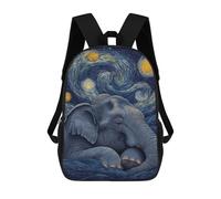 sinyumoney Sac À Dos Imprimé 3D Pour Garçons Et Filles Elephant Under Starry Night Sac À Dos Scolaire Pour Enfants, Sac De Voyage Décontracté, Sac Pour Ordinateur Portable 17inch