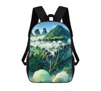 sinyumoney Sac À Dos Imprimé 3D Pour Garçons Et Filles Enchanted Forest Above The Clouds Sac À Dos Scolaire Pour Enfants, Sac De Voyage Décontracté, Sac Pour Ordinateur Portable 17inch