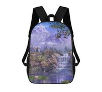 sinyumoney Sac À Dos Imprimé 3D Pour Garçons Et Filles Enchanted Mountain Waterfall Scene Sac À Dos Scolaire Pour Enfants, Sac De Voyage Décontracté, Sac Pour Ordinateur Portable 17inch
