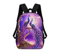 sinyumoney Sac À Dos Imprimé 3D Pour Garçons Et Filles Enchanted Peacock Pair in Fantasy Forest Sac À Dos Scolaire Pour Enfants, Sac De Voyage Décontracté, Sac Pour Ordinateur Portable 17inch