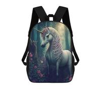 sinyumoney Sac À Dos Imprimé 3D Pour Garçons Et Filles Enchanted Unicorn Forest -1 Sac À Dos Scolaire Pour Enfants, Sac De Voyage Décontracté, Sac Pour Ordinateur Portable 17inch