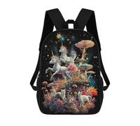 sinyumoney Sac À Dos Imprimé 3D Pour Garçons Et Filles Fantasy Mushroom Forest with Unicorns Sac À Dos Scolaire Pour Enfants, Sac De Voyage Décontracté, Sac Pour Ordinateur Portable 17inch