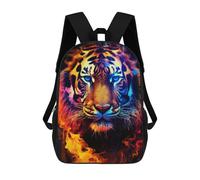 sinyumoney Sac À Dos Imprimé 3D Pour Garçons Et Filles Flaming Tiger Portrait Sac À Dos Scolaire Pour Enfants, Sac De Voyage Décontracté, Sac Pour Ordinateur Portable 17inch