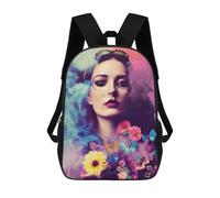 sinyumoney Sac À Dos Imprimé 3D Pour Garçons Et Filles Floral Fantasy Portrait -7 Sac À Dos Scolaire Pour Enfants, Sac De Voyage Décontracté, Sac Pour Ordinateur Portable 17inch