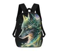 sinyumoney Sac À Dos Imprimé 3D Pour Garçons Et Filles Galactic Wolf Portrait -13 Sac À Dos Scolaire Pour Enfants, Sac De Voyage Décontracté, Sac Pour Ordinateur Portable 17inch